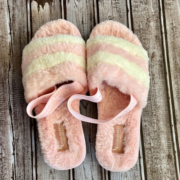 UGG Koolaburra Fuzz’n Slipper Slides Pink/White - Picture 6 of 8